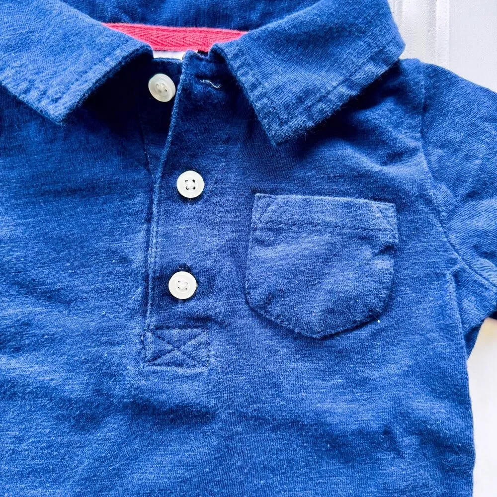 4/$10 - Carter's Navy Blue Cotton Baby Polo Shirt